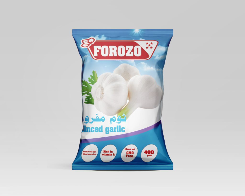 High quality frozen minced garlic which is rich in vitamin C ,B6 ,and fiber.